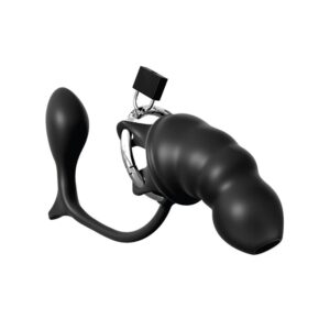 Cage de chasteté Silicone avec stimulateur anal