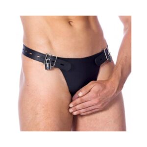 Ceinture de chasteté avec ouverture testicules et pénis