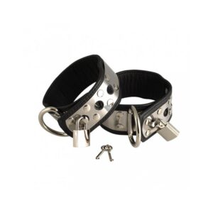 Menottes BDSM cuir et métal