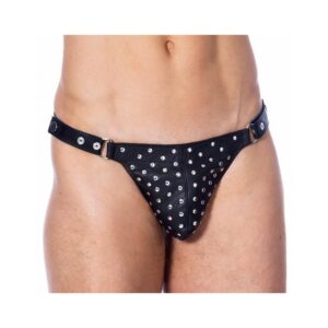 String en cuir pour homme cloutée