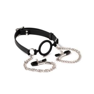 Pince téton avec collier bondage anneau