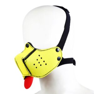 Masque BDSM chien jaune