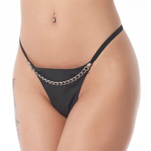 String en cuir pour Femme avec chaine métal